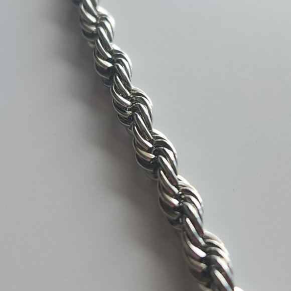 Vintage 18 inch silver rope chain necklace ✦ nice quality & non-tarnishing - Picture 6 of 10